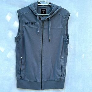 Guess Sleeveless Zip Up Sweater